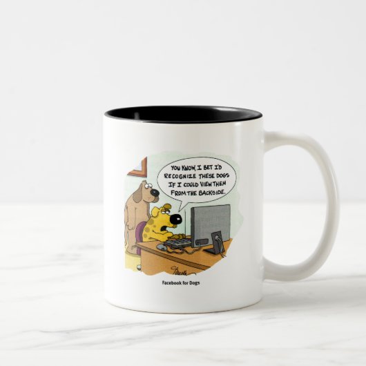 Tasse 2 Couleurs Facebook pour Chiens (Droit)