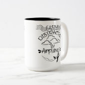 Tasse 2 Couleurs Facile à distraire par avion Aviator Pilot (Devant droit)
