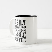 Tasse 2 Couleurs Facilement Distrait Par Anolis Vert Et Café (Devant gauche)