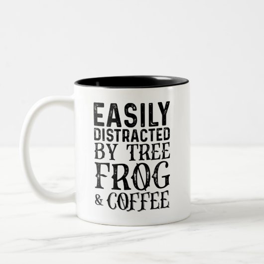 Tasse 2 Couleurs Facilement Distrait Par La Grenouille Et Le Café (Gauche)