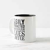 Tasse 2 Couleurs Facilement Distrait Par Le Blues Et Le Café Russes (Devant gauche)