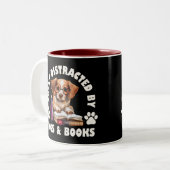 Tasse 2 Couleurs Facilement Distrait Par Les Chiens Et Les Livres (Devant gauche)