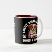 Tasse 2 Couleurs Facilement Distrait Par Les Chiens Et Les Livres (Devant droit)