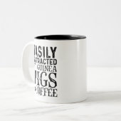 Tasse 2 Couleurs Facilement Distrait Par Les Cochons De Guinée Et L (Devant gauche)