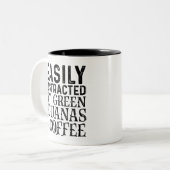 Tasse 2 Couleurs Facilement Distrait Par Les Iguanes Vertes Et Le C (Devant gauche)