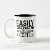 Tasse 2 Couleurs Facilement Distrait Par Les Rottweilers Et Café (Gauche)