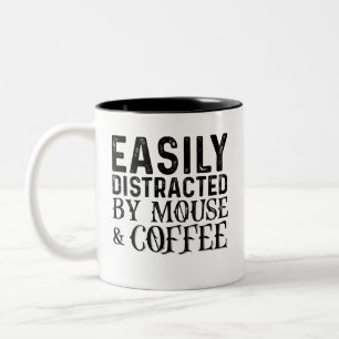 Tasse 2 Couleurs Facilement Distrait Par Souris Et Café
