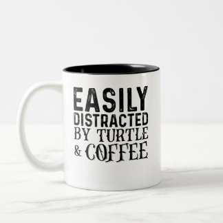 Tasse 2 Couleurs Facilement Distrait Par Tortue Et Café