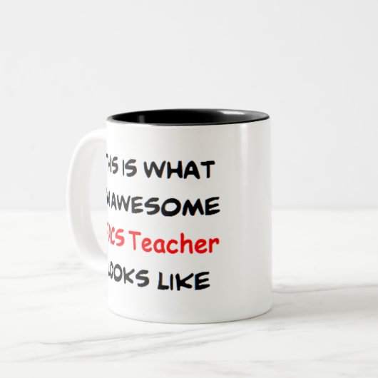 Tasse 2 Couleurs facs teacher, awesome (Devant gauche)