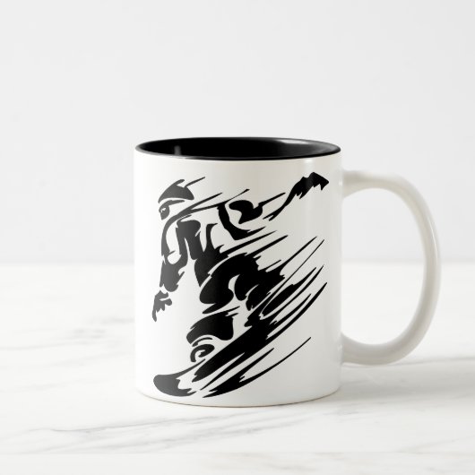 TASSE 2 COULEURS FAIRE DU SURF DES NEIGES (Droit)