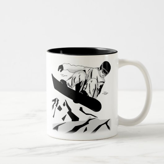 Tasse 2 Couleurs Faire du surf des neiges 5 (Droit)