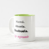 Tasse 2 Couleurs Faire-part de grossesse de Bisabuela (Devant gauche)