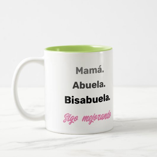 Tasse 2 Couleurs Faire-part de grossesse de Bisabuela (Gauche)