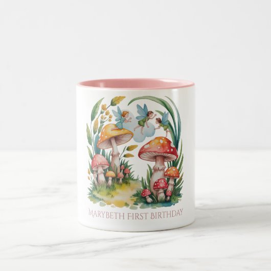 Tasse 2 Couleurs Fairy First Girl Birthday Party (Centre)