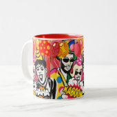 Tasse 2 Couleurs Fais la fête (Devant gauche)