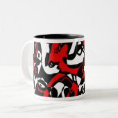 Tasse 2 Couleurs "Fait face" à l'art abstrait (Devant gauche)