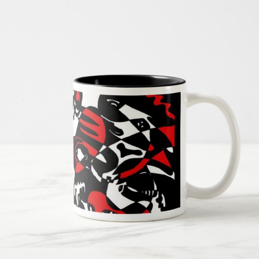 Tasse 2 Couleurs "Fait face" à l'art abstrait (Droit)
