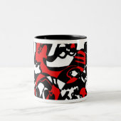 Tasse 2 Couleurs "Fait face" à l'art abstrait (Centre)