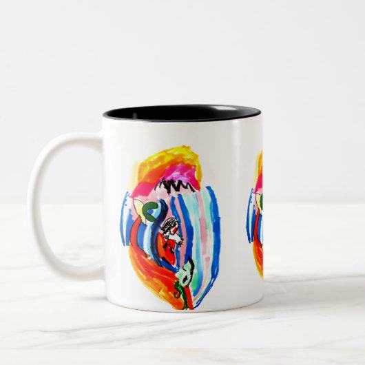 Tasse 2 Couleurs Faites monter l'été en surf (Gauche)