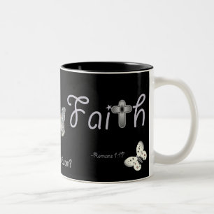 Tasse 2 Couleurs Faith Silver Cross & Butterflies gotGod316.com