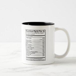 Tasse 2 Couleurs Faits de nutrition pour A 2L