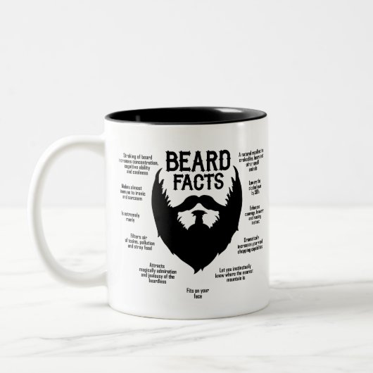 Tasse 2 Couleurs Faits sur la barbe (noir) (Gauche)