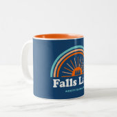 Tasse 2 Couleurs Falls Lake North Carolina Arc en ciel (Devant gauche)