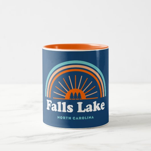 Tasse 2 Couleurs Falls Lake North Carolina Arc en ciel (Centre)