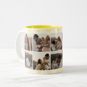 Tasse 2 Couleurs Famille 10 Photo Rayures Jaunes