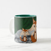Tasse 2 Couleurs Famille adorable de renards (Devant gauche)