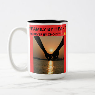 TASSE 2 COULEURS FAMILLE DE COEUR POUR TOUJOURS PAR CHOIX