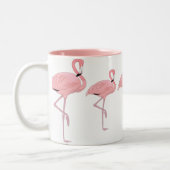 Tasse 2 Couleurs Famille de Flamants roses roses (Gauche)
