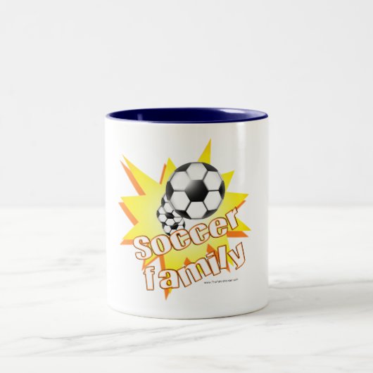 Tasse 2 Couleurs Famille de football (Centre)