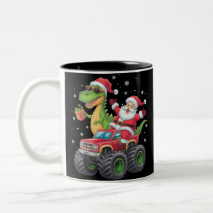 Tasse 2 Couleurs Famille de Noël assortie Santa Camion Dinosaure 