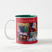 Tasse 2 Couleurs Famille de photos de Noël Rouge (Gauche)
