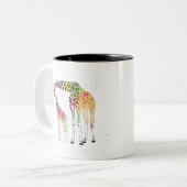 Tasse 2 Couleurs Famille Giraffe (Devant gauche)