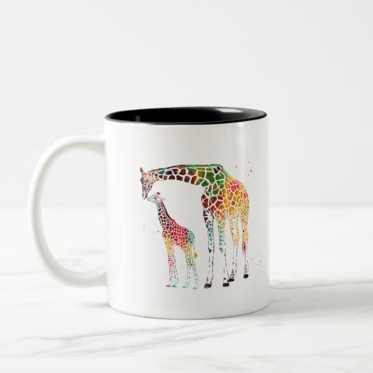 Tasse 2 Couleurs Famille Giraffe (Gauche)