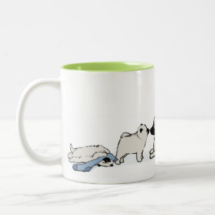 Tasse 2 Couleurs Famille Keeshond avec Bleu Sock   Chiens de Keesie
