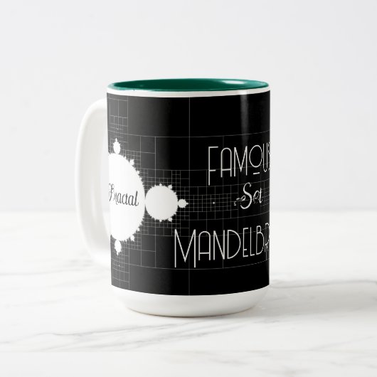 Tasse 2 Couleurs Famous Full Mandelbrot Set Personalized Name  (Devant gauche)
