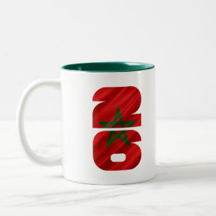 Tasse 2 Couleurs Fan de foot Maroc Coupe du Monde 2026