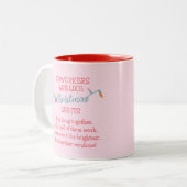 Tasse 2 Couleurs Fantaisie Coworker Pink Noël (Devant gauche)