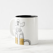 Tasse 2 Couleurs Fantôme Blanc Effrayant (Devant gauche)