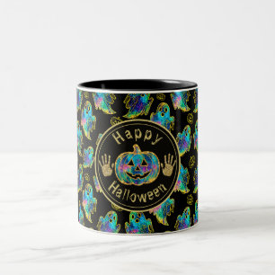 Tasse 2 Couleurs Fantôme d'Halloween Faux Paillettes