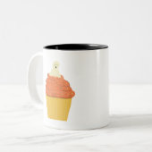 Tasse 2 Couleurs Fantôme moderne Citrouille Froid Cupcake Halloween (Devant gauche)
