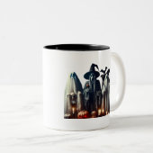 Tasse 2 Couleurs Fantômes d'Halloween (Devant droit)