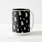 Tasse 2 Couleurs Fantômes d'Halloween foncé (Devant droit)