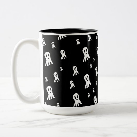 Tasse 2 Couleurs Fantômes d'Halloween foncé (Gauche)