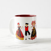 Tasse 2 Couleurs Farandole de costume d'ALSACE (Devant gauche)
