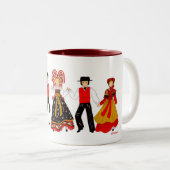 Tasse 2 Couleurs Farandole de costume d'ALSACE (Devant droit)