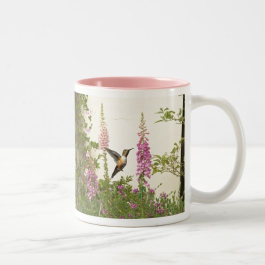 Tasse 2 Couleurs Faune animale d'oiseau de colibri florale (Droit)